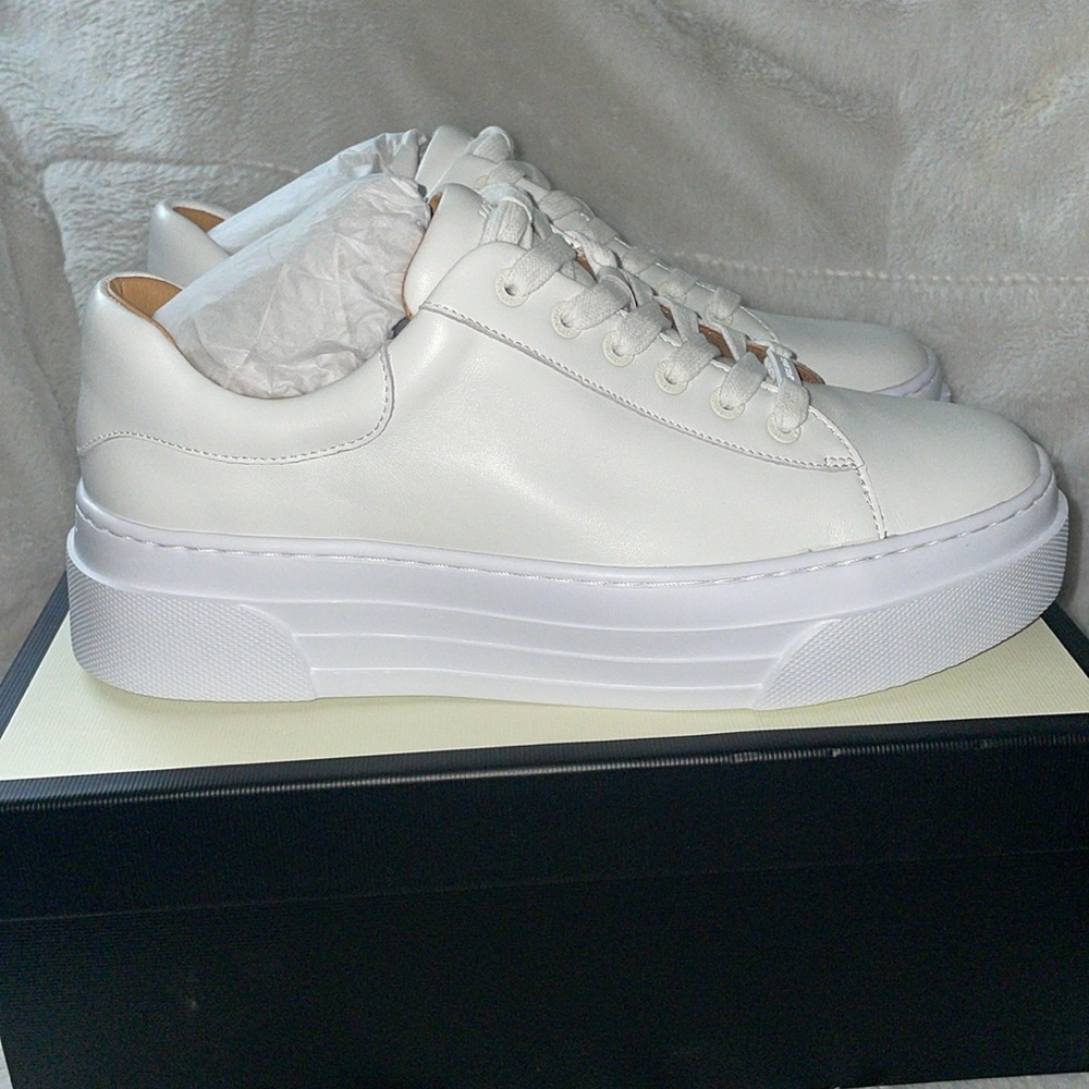 NWT J/SLIDES AMANDA White Leather Sneaker - Picture 9 of 15
